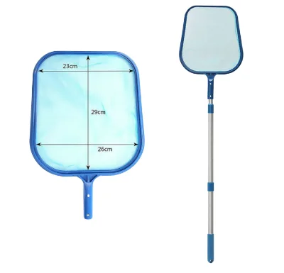 Eco-Friendly 3-Section Telescopic Aluminum Handle Plastic Pool Leaf Skimmer 120cm Total Length