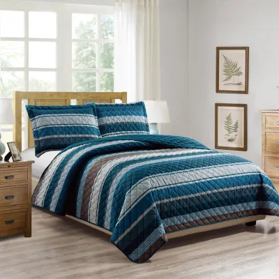Queen Bedspread Color Yarn Embroidery Bedspread Flower Polyester Cotton Quilted Bedspread