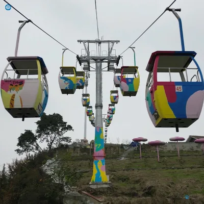 Outdoor DC Drive 48-Carrier Gondola Lift Cableway Solution Scenic Resorts Tourist Ropeway 1600 Persons/Hour 3.6min Trip Time