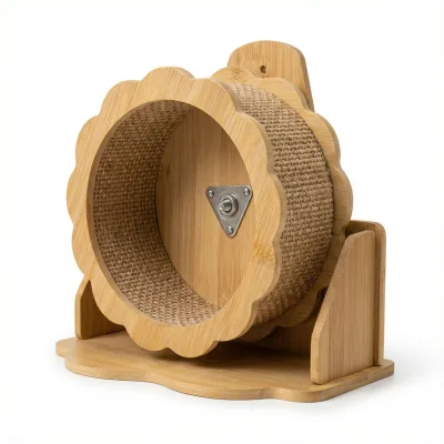 New Bamboo Running Wheel Removable Silent Exercise Wheel Exercise Toy for Hamster