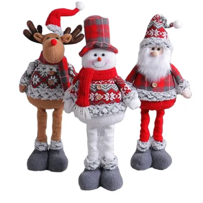 HY2 Scalable Telescopic Christmas Dolls XMAS Ornament Reindeer Snowman Santa Claus Standing Doll Merry Christmas Decorations