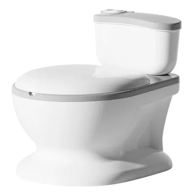 Doublecare 1:1 Simulated Potty Training Toilet with Flush Music Button, PU Cushion, Splash Guard, Non-Slip for 1-7 Years