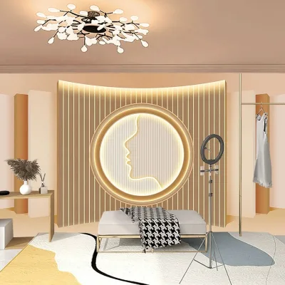 Fashion Geometric Bedroom Silk Fabric Textile Wallpapers for Beauty Salon Nail Salon Clothing Store Internet Celebrity