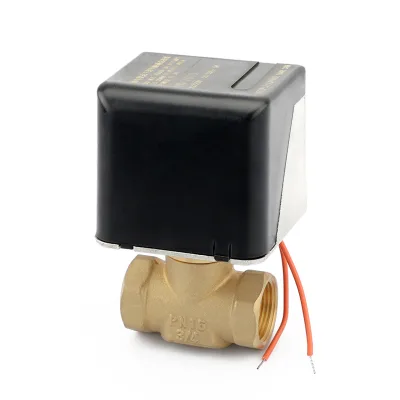 For FCU HVAC System Electric Actuator 3-Way and 2-Way Water Control Stop Valve Brass Structured Air Conditioning Fan Coil Area