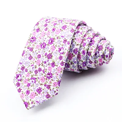Fashionable Floral Cotton Printed Men's Tie Men's 6CM Floral Tie