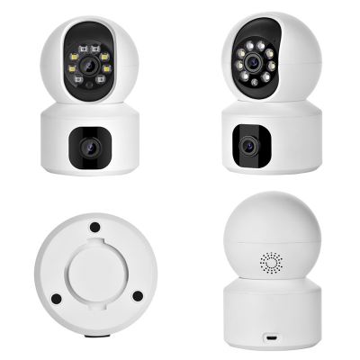 1080P High-Definition Dual-Screen Wireless Binocular Camera 360-Degree Rotating Night Vision Motion Detection for Surveillance