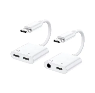 Usb Digital Audio Gentleman Jack Charging Adapter 2 in 1 Type C to 3.5mm Charging Cable Mobile Phone Customized DC 3.5mm