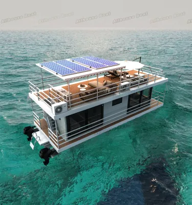 Houseboat 2 Bed Sea king 37.5 ft Aluminum Houseboat Sewage Treatment System for Boats Houseboat with Rooftop Decks
