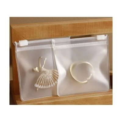Custom Jewelry Pouch Packaging Bag Biodegradable PVC Clear Mini Zipper Pouch Jewelry /Necklace Ziplock Bags