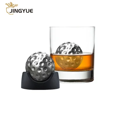 Whiskey Stones Gift Set Premium Golf Ball Shaped 304 Stainless Steel Ice Cube Whiskey Stones for Party Bar