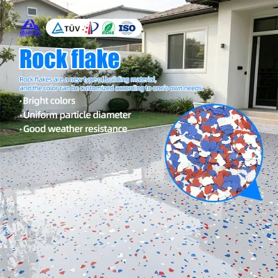 Decorative Epoxy Floor Chips Multi-Color Rock Flakes Resin Flooring Terrazzo