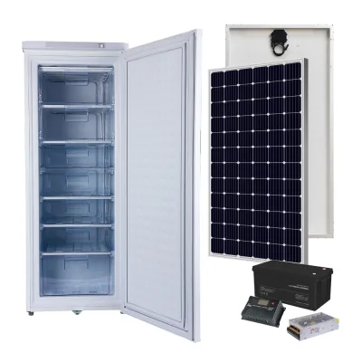 New Arrival Home Appliance 178 Liters DC/AC 12/24/110/220V Off Grid Refrigerator Solar Fridge Upright Freezer With Solar Panel