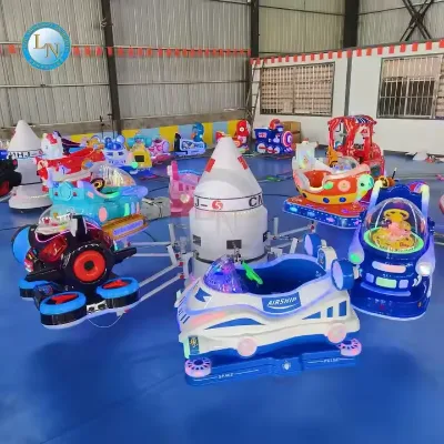 Children's Rotary Swing Chair for Public Playground Light Electric Carousel with Small Aircraft Lift for Amusement Parks