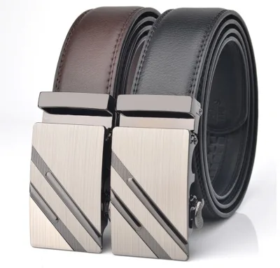 Black Leather Belt,Mens Split Leather Belts with Zinc Alloy Buckle