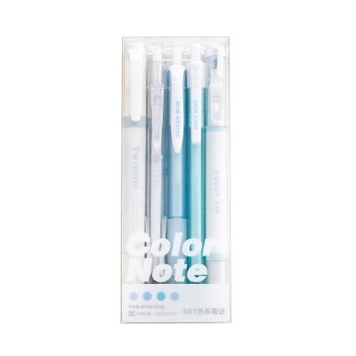 Novelty Notes-taking Writing Graffiti Mint Green Sparkling Soft Tip Gel Pen & Highlighter Pen Set