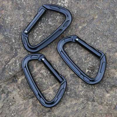 Best Selling 22KN Aviation Aluminum 7075 Auto Locking 99.3G Mountaineering Buckle D-shape Straight Door Carabiner