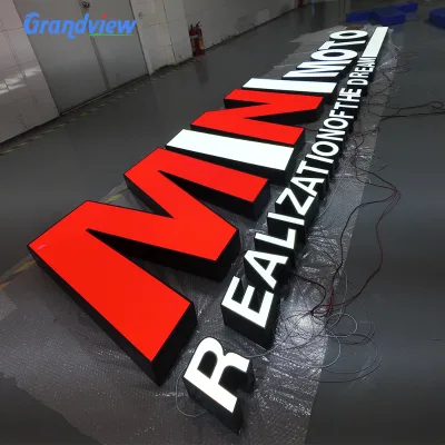 halo Lit Custom Acrylic Backlit Sign Glowing Led Letters Acrylic Sign Logo Outdoor Advertising Lighting for Business Barber Shop