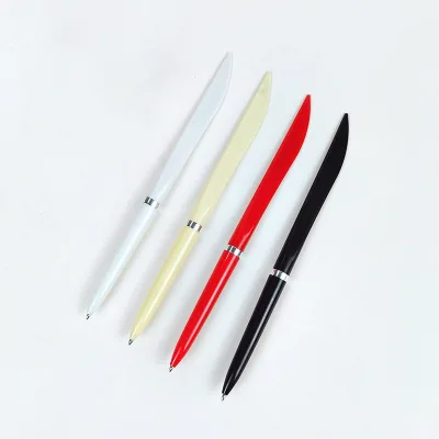 Wholesale Advertising Business Office Multi-function Unpacking Plastic Knife Blue Ballpoint Pen