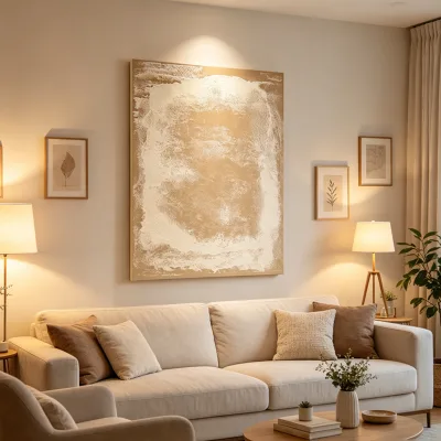 Silent Glow Wall Art Hand Painted Commercial House Decoration Interior Home Decor Luxury Abstract Silk Screen Wabi Sabi Painting