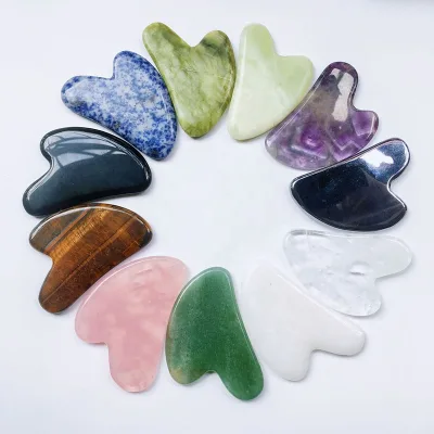 Gua Sha Custom Logo Massager Body Facial Tool Rose Quartz Guasha Jade Roller Stone Gua Sha Set