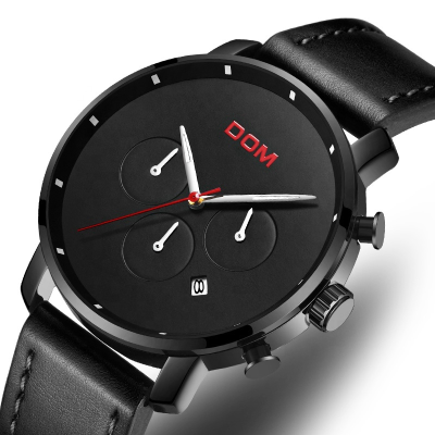 Simple Watches for Men Leather Band Fashion Luxury China Factory Quartz Black Wrist Man Watch