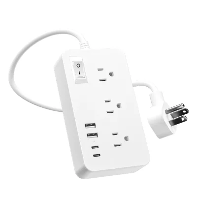 High-Power 15A Surge Protector | 4AC+3USB & 20W Fast Charging | Dorm/Apartment Safe with Dual Certification (UL/FCC)