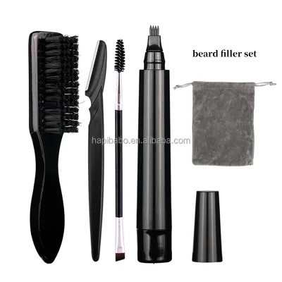 Beard Filling Tools Supplies Barber Styling Pen Shave Brush Beard Enhancer Lasting Long Waterproof Beard Filler Pen Kit for Man