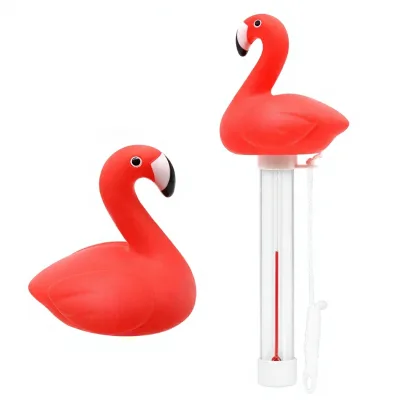 XY-WQ Floating Pool Thermometer Large Size Easy Read Waterproof Plastic String for Swimming Pools Spas Hot Tubs Ponds (Flamingo)