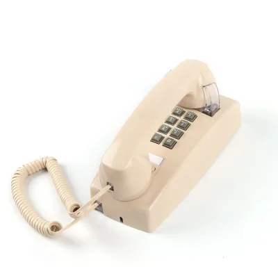 Wall Mount Antique Telephone ABS Material Cream-Coloured Voice Mail Home Office Hotel School Corded Single Line Desktop Basic