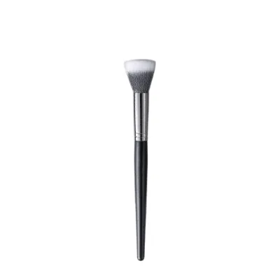 1pcs Black Silver High Quality Makeup Brush for Blush Spot Private Label Wood Handle Synthetic Hair Blush Stick with Brush