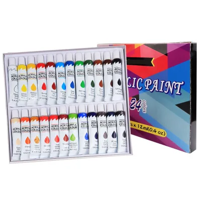 Hot Sales 12 Colors Acrylic Aluminum Paint Tube Acrylic Paint Set for Students and Beginner
