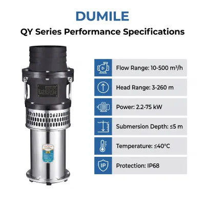 QY Series Oil Immersed Submersible Water Pump Good Heat Dissipation Structure for Large Aquaculture Farm Water Circulation