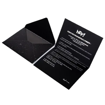 Luxury Black White logo Gift Card Packaging Envelope Paper Business Invitation Card Custom Envelopes With Logo