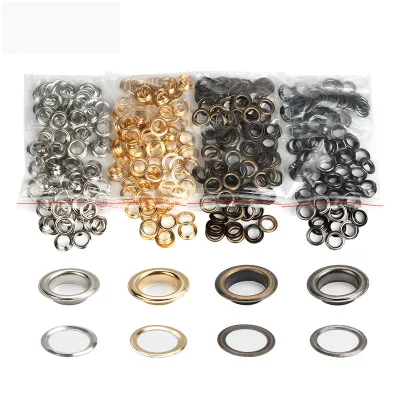 200# (4.5MM) Inside Diameter Silver Golden Gun Black Bronze Color Copper Roll Eyelets for Handbag Clothes Garment Accessories