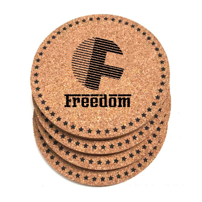 Top Sale Promotional Free Sample Logo Printed Cork Coaster