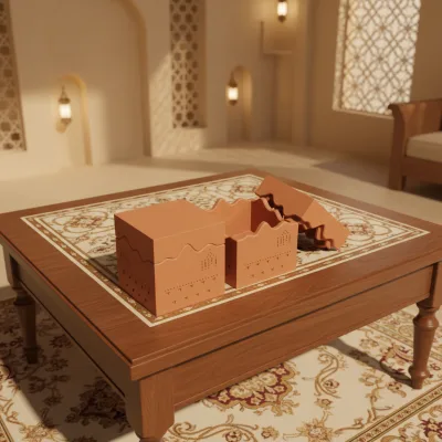 C&H Ramadan Decoration Concrete Incense Burner Islamic Cement Holder Gift Set