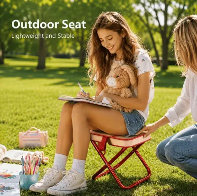 Portable Folding Stool, Converts Into a Matching Crossbody Bag, Lightweight Compact Collapsible Camping Seat