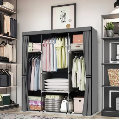 Cheap Folding Non Woven Fabric Clothes Storage Organiser Wardrobe Cloest Bedroom Furniture Cupboard