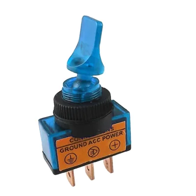 Universal 12V DC 3Pin Blue LED Toggle Switch ON-OFF Rocker Switch for Car Truck Marine Boat Fog Light Control