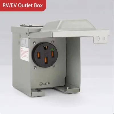 125/250 V 50A RV EV Power Outlet Box 14-50R Enclosed Lockable Outdoor Receptacle Box Weatherproof Single Outlet Camper Car Panel