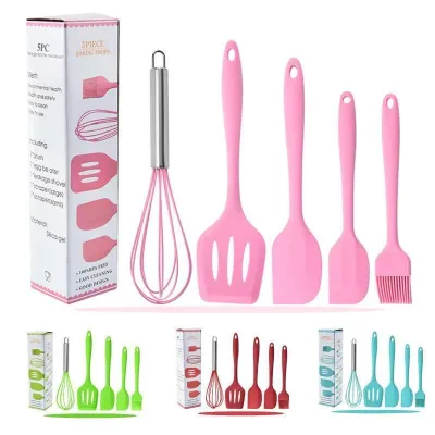Best-selling In-stock Silicone Baking Kitchen Utensil Set of Five Non-stick Tools with Spatula Model GY-42 Boxed Made in China