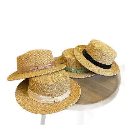 High-end Finely Textured Pearly Flat-top Fur Hat for Women Flower Bowknotelegant Summer Cap for Outdoor Outings Photoshoots