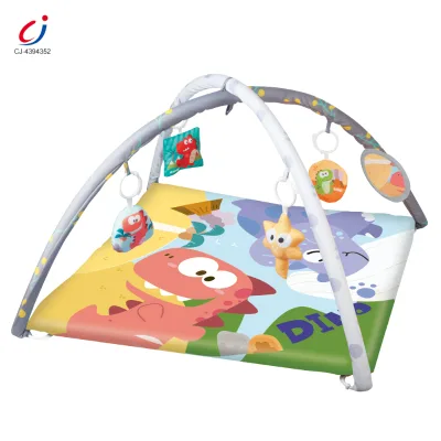 Chengji Baby Toy Blanket Set Montessori Sensory Cartoon Animal Theme Dinosaur square Foldable Baby Gym Cotton Padded Mat