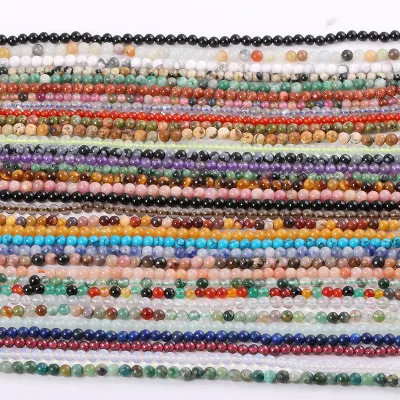 Natural Beaded Turquoise Gemstone Beads Round Small 3mm