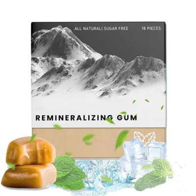 OEM Bestseller Natural Gluten-Free Remineralizing Chewing Gum Mineral Clay Mint Adults Long Lasting Fresh Breath Protection