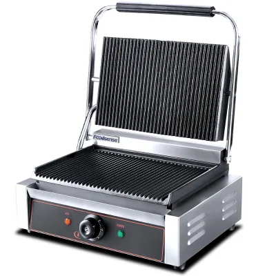 New Commercial Electric Contact Grill Professional Stainless Steel Digital Control Non-Stick Grill