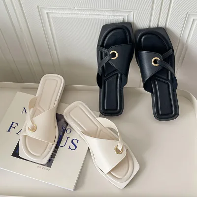 French fairy Style slippers for Women to Wear Outside, fairy Shoes for Summer, Small Group of Flat slippers