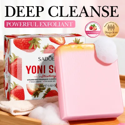 OEM Sadoer Strawberry Fragrance Soap for Deep Cleansing and Skin Smoothing with Refreshing Formula 100g