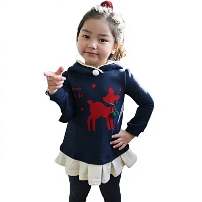 New Autumn Formal Shanghai Children Cotton Clean Warm Long Sleeve Flower Baby Girl Dresses