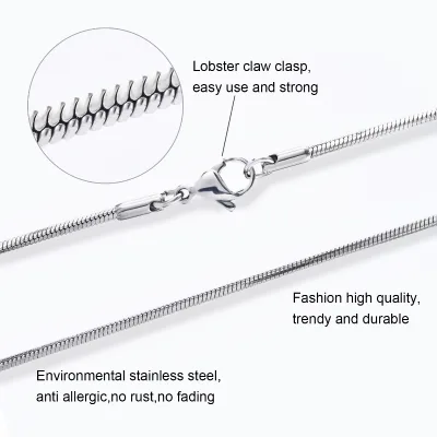 Waterproof Jewelry 316L Necklace Men's Gold Plated Stainless Steel Snake Chain Necklace Sporty Style